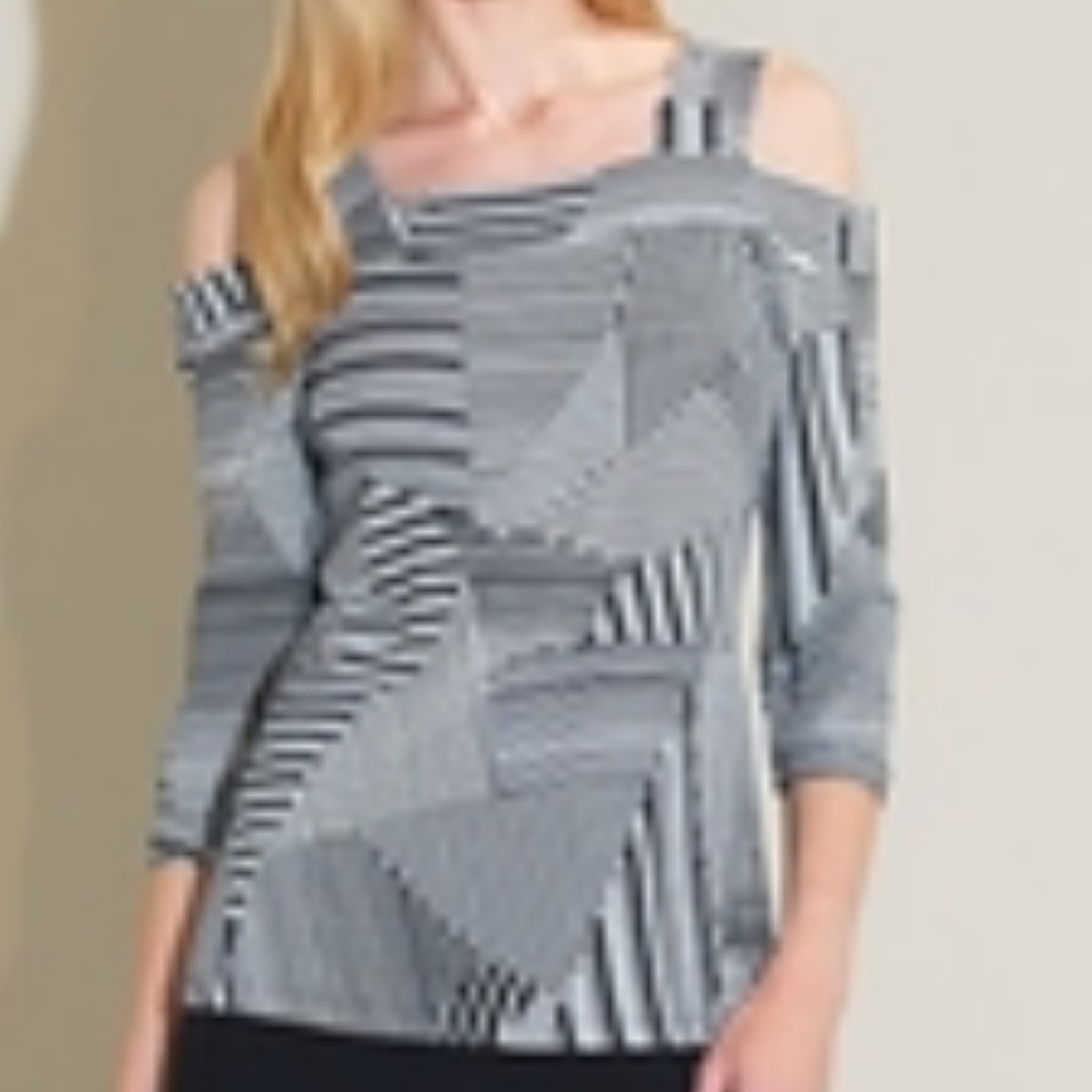NWT Clara Sunwoo striped open shoulder top xs